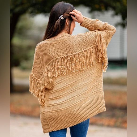 Willow & root Pieced Fringe Fall Cardigan Sweater NWT size medium - Picture 3 of 9